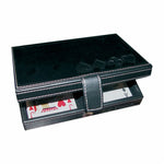 Coffret de cartes façon cuir - jeu de cartes coffret de cartes bridge - Rouge et Noir