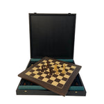 Coffret Makassar Deluxe - ensemble d'échecs classique - Rouge et Noir
