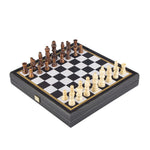 Coffret Multijeux Wengé - Coffret multijeux jeu traditionnel dadas échecs backgammon oies - Rouge et Noir