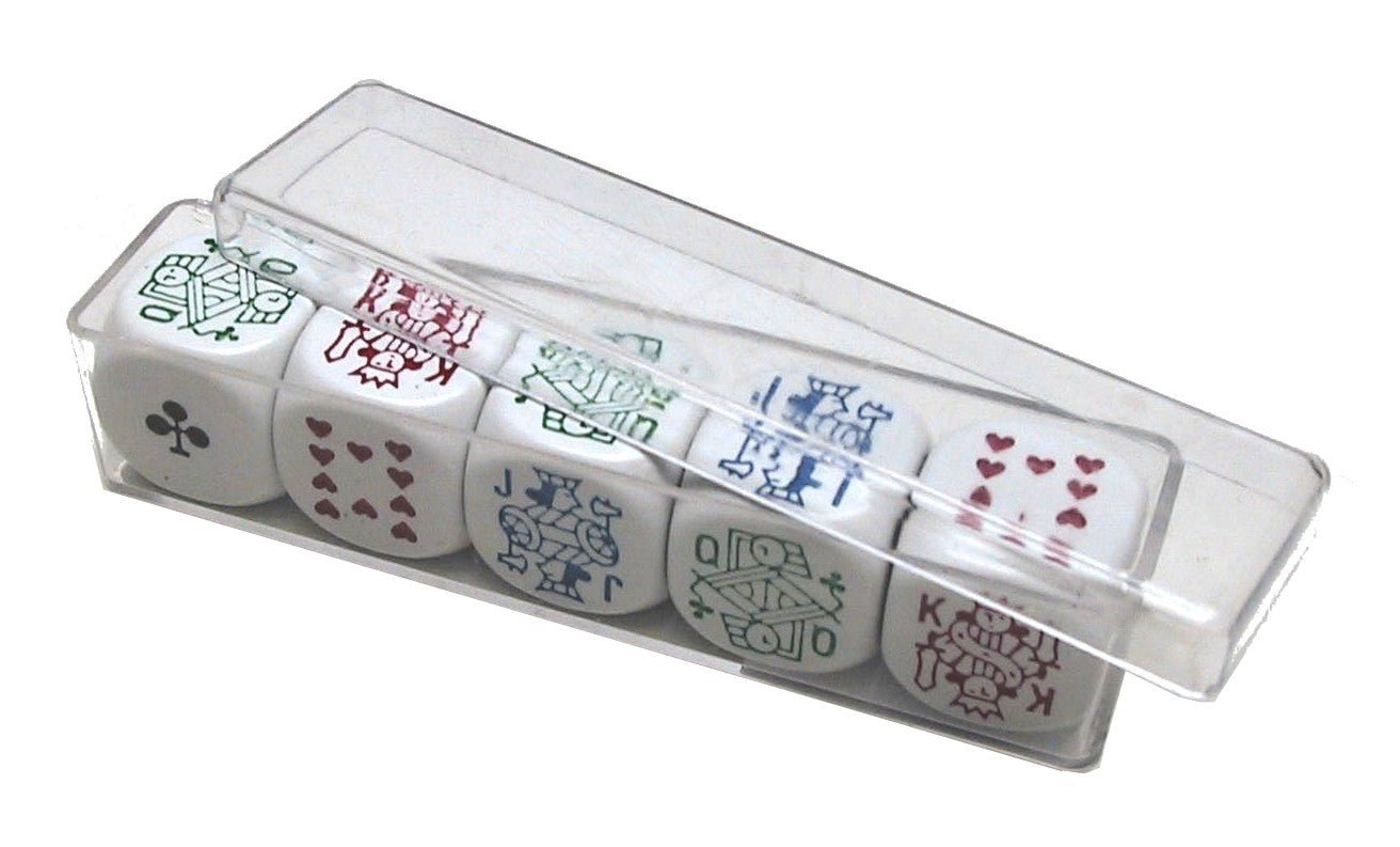 Coffret poker d'as cristal - coffret de dés - Rouge et Noir