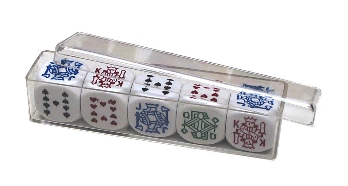 Coffret poker d'as cristal - coffret de dés - Rouge et Noir