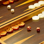 Collection - Backgammon ancien - Backgammon en bois marqueté ancien - Rouge et Noir