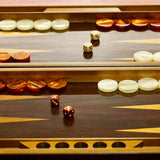 Collection - Backgammon ancien - Backgammon en bois marqueté ancien - Rouge et Noir