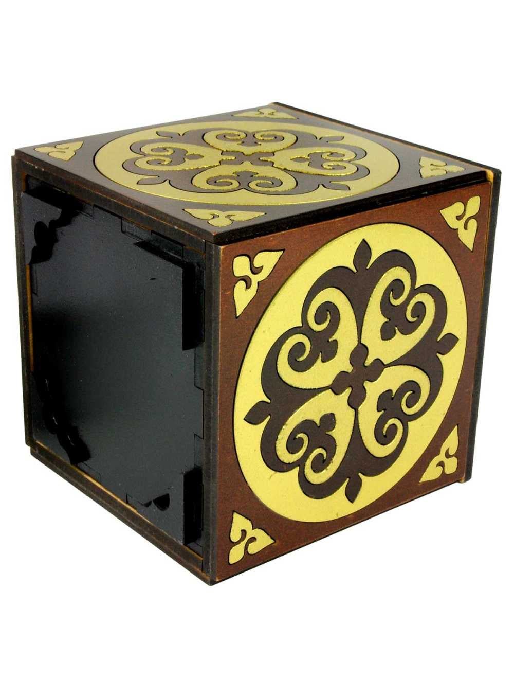 CT Boite à secrets - Cube Box - Casse - tête en bois boite à secrets - Rouge et Noir