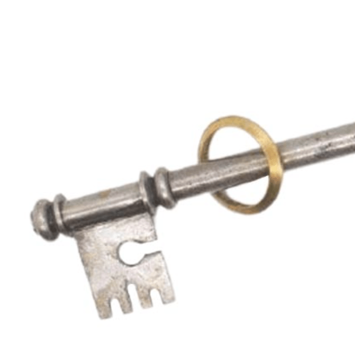 CT Clef antique - casse - tête en métal cadenas - Rouge et Noir