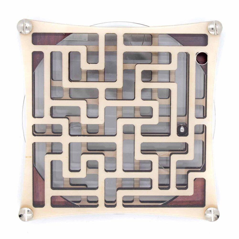 CT Labyrinthe pourfendu - Casse - tête en bois - Rouge et Noir