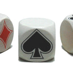 Dé d'atout à l'unité - Symboles de cartes - 30 mm - jeu de cartes belote - Rouge et Noir