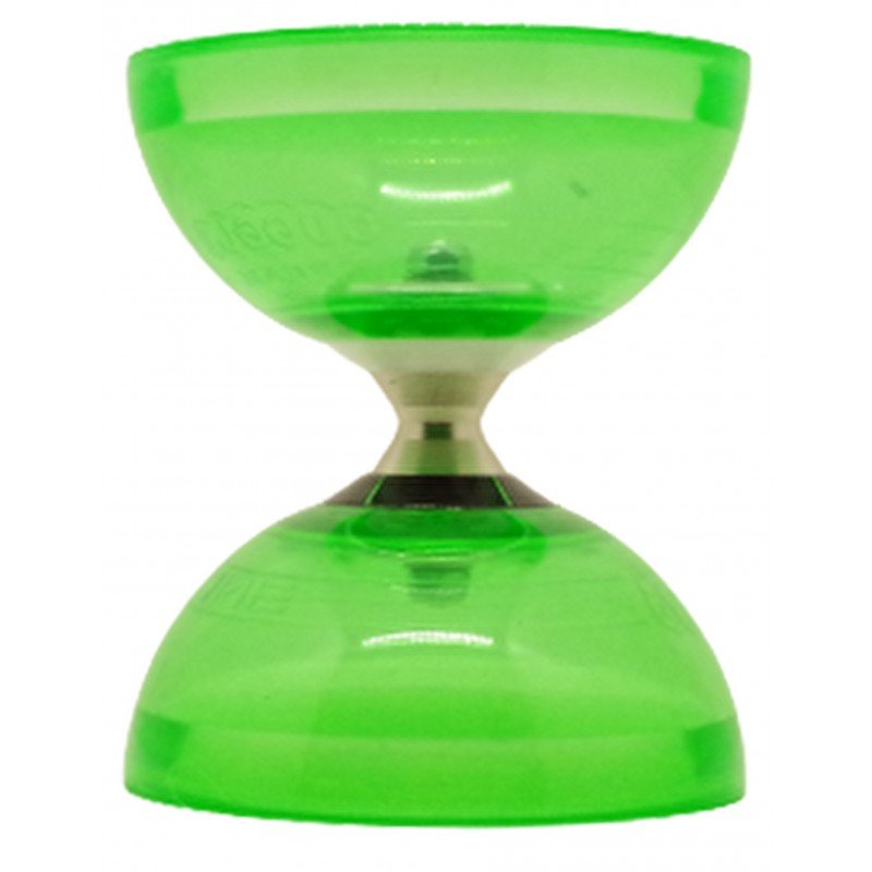 Diabolo Cyclone Quartz V2 à roulement JWS - Vert - MM - extérieur - Rouge et Noir