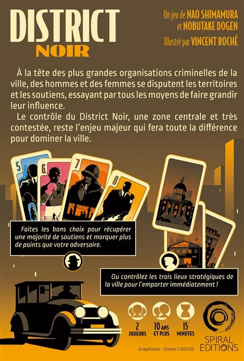 District Noir - Jeu de société et plateau de stratégie de cartes à deux - Rouge et Noir