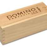 Dominos double 6 competition plumier bois blanc - jeu traditionnel jeu de dominos - Rouge et Noir