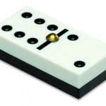 Dominos double 6 competition plumier bois blanc - jeu traditionnel jeu de dominos - Rouge et Noir