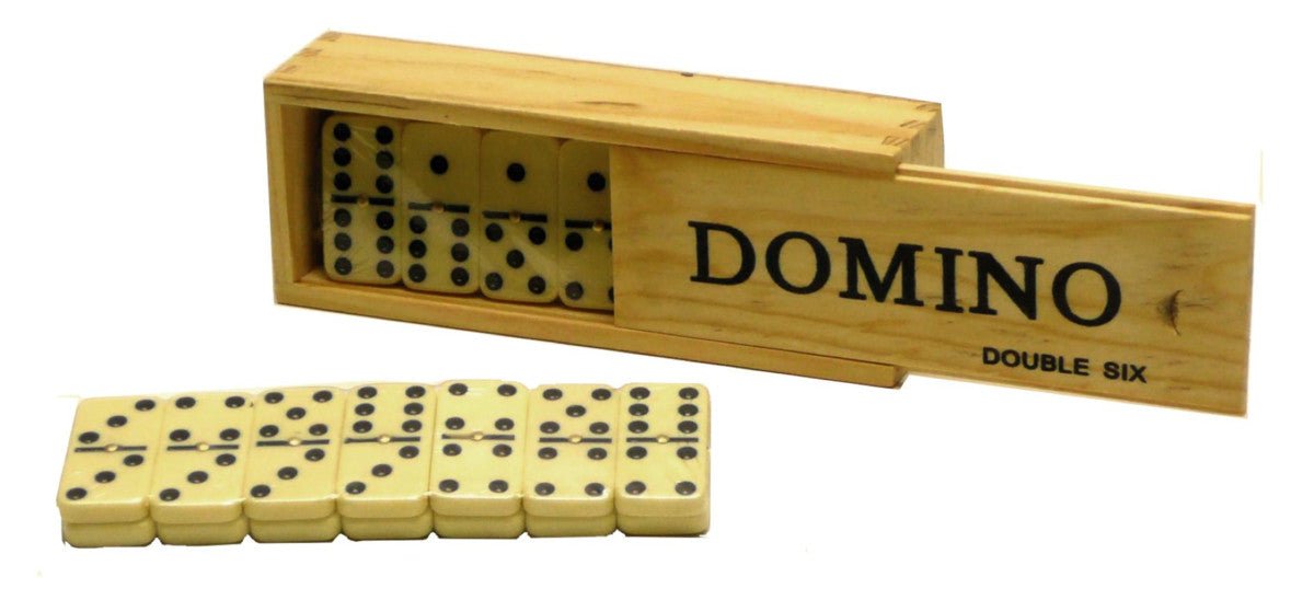 Dominos double 6 - Pivots - Boite plumier PM - jeu traditionnel jeu de dominos - Rouge et Noir