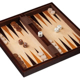 Echecs / Backgammon de voyage - Magnétique - Bois exotiques - Coffret d'échecs en bois marqueté et Backgammon en bois marqueté - Rouge et Noir