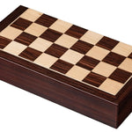 Echecs / Backgammon de voyage - Magnétique - Bois exotiques - Coffret d'échecs en bois marqueté et Backgammon en bois marqueté - Rouge et Noir
