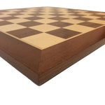 Echiquier Compétition Acajou / Damier - échiquier classique jeu de dames - Rouge et Noir