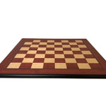 Echiquier en bois de Padouk / Frêne cendré - Bords décalés - jeu d'échecs échiquier classique - Rouge et Noir