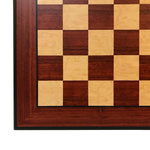 Echiquier en bois de Padouk / Frêne cendré - Bords décalés - jeu d'échecs échiquier classique - Rouge et Noir