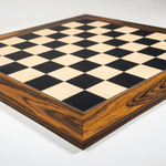 Echiquier Poirier teinté / bords Palissandre de Santos - jeu d'échecs échiquier classique - Rouge et Noir