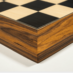 Echiquier Poirier teinté / bords Palissandre de Santos - jeu d'échecs échiquier classique - Rouge et Noir