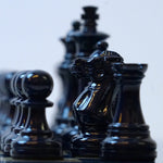 Ensemble bois laqué bleu - ensemble d'échecs classique décoratif - Rouge et Noir