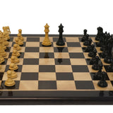 Ensemble Cavalier Cabré - Laqué - Ensemble d’échecs classique - Rouge et Noir