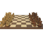 Ensemble Club Acacia - Bords Fins - Acajou - Ensemble d’échecs classique - Rouge et Noir