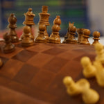 Ensemble d'échecs roulable magnétique - Cuir véritable - Classique - ensemble d'échecs luxe classique jeu d'échecs échecs de voyage en cuir véritable - Rouge et Noir