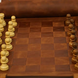 Ensemble d'échecs roulable magnétique - Cuir véritable - Classique - ensemble d'échecs luxe classique jeu d'échecs échecs de voyage en cuir véritable - Rouge et Noir