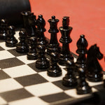 Ensemble d'échecs roulable magnétique - Cuir véritable - Noir - ensemble d'échecs luxe classique jeu d'échecs de voyage en cuir véritable - Rouge et Noir