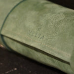 Ensemble d'échecs roulable magnétique - Cuir véritable - Vert - ensemble d'échecs luxe classique jeu d'échecs de voyage en cuir véritable - Rouge et Noir