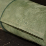 Ensemble d'échecs roulable magnétique - Cuir véritable - Vert - ensemble d'échecs luxe classique jeu d'échecs de voyage en cuir véritable - Rouge et Noir