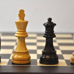 Ensemble design Français Wengé biseauté - Pièces buis teintées - ensemble d'échecs classique - Rouge et Noir