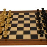 Ensemble Français Chavet - Bords palissandre laqué - Ensemble d’échecs classique - Rouge et Noir