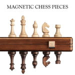 Ensemble jeu d'échecs en noyer et érable - pliant - 38 cm - Coffre d'échecs et jeu d'échecs de voyage - Rouge et Noir