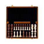 Ensemble jeu d'échecs en noyer et érable - pliant - 38 cm - Coffre d'échecs et jeu d'échecs de voyage - Rouge et Noir
