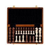 Ensemble jeu d'échecs en noyer et érable - pliant - 38 cm - Coffre d'échecs et jeu d'échecs de voyage - Rouge et Noir