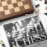 Ensemble jeu d'échecs en noyer et érable - pliant - 38 cm - Coffre d'échecs et jeu d'échecs de voyage - Rouge et Noir