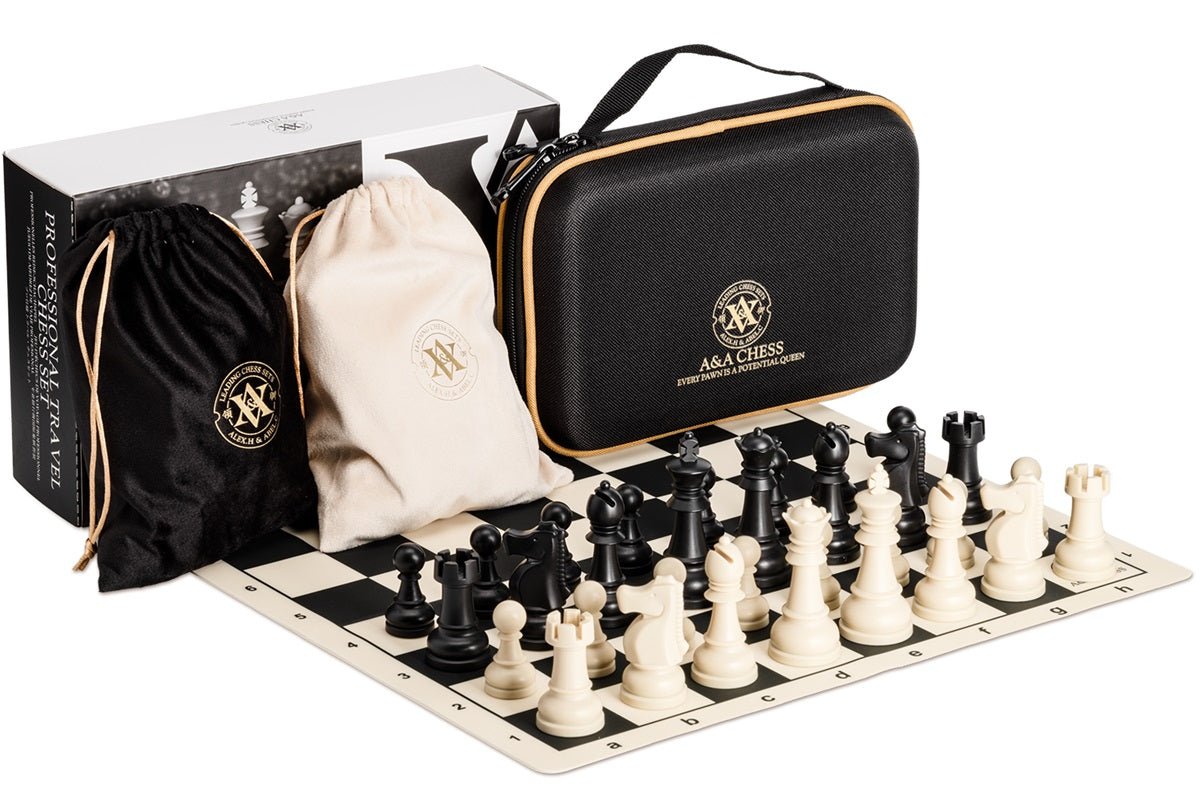Ensemble jeu d'échecs en trousse - Plastique et silicone - ensemble d'échecs classique jeu d'échecs échecs de voyage - Rouge et Noir
