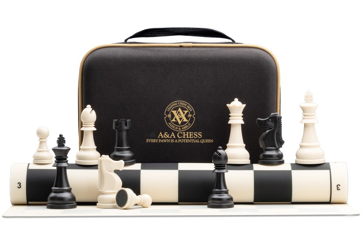 Ensemble jeu d'échecs en trousse - Plastique et silicone - ensemble d'échecs classique jeu d'échecs échecs de voyage - Rouge et Noir
