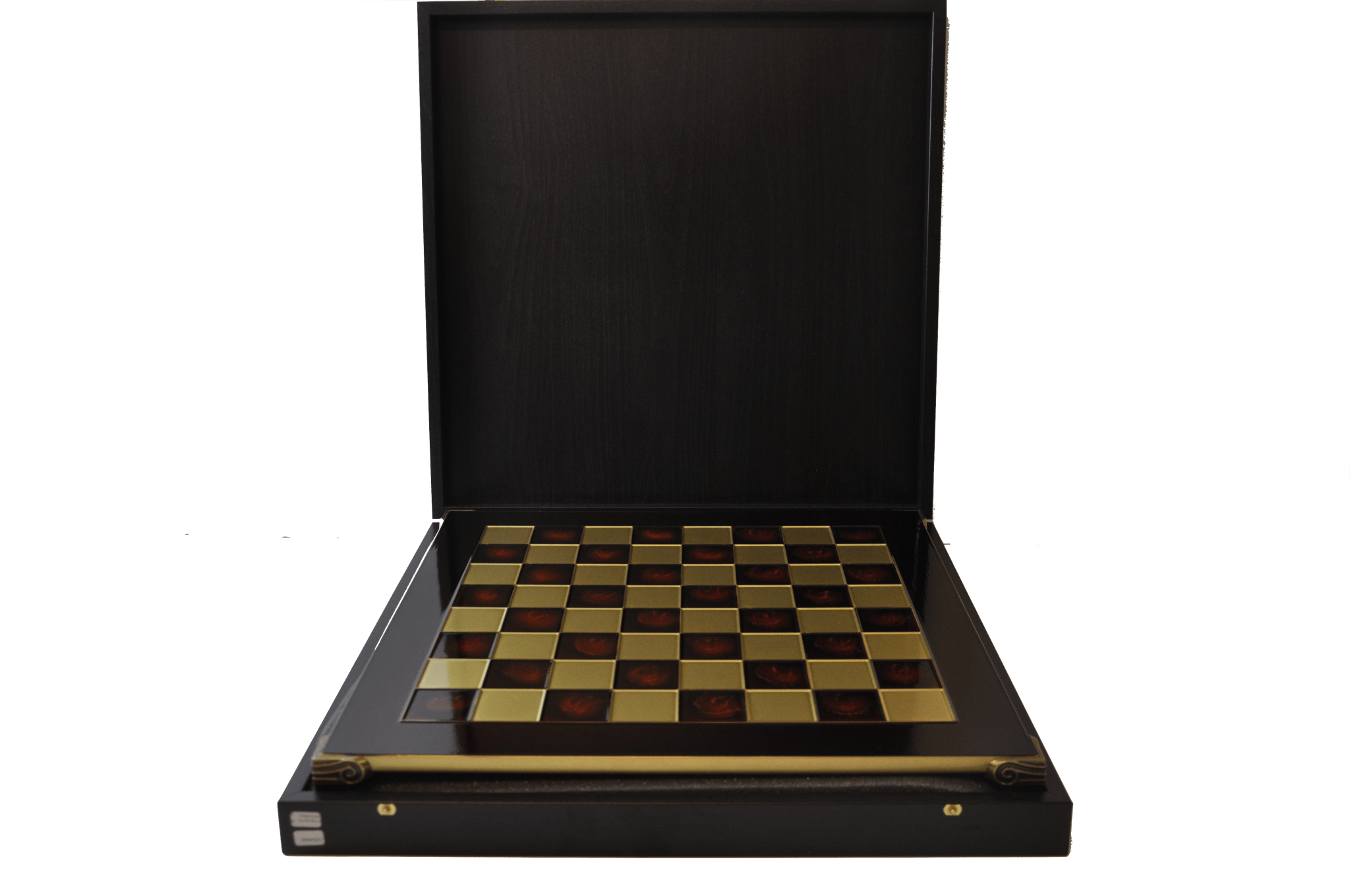 Ensemble Luxe Métal et Perle - Rouge et Or - ensemble d'échecs classique et décoratif luxe - Rouge et Noir