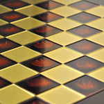 Ensemble Luxe Métal et Perle - Rouge et Or - ensemble d'échecs classique et décoratif luxe - Rouge et Noir