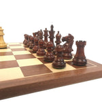Ensemble Suprême Bois de Rose - Acajou Bords fins - ensemble échecs classique - Rouge et Noir
