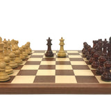 Ensemble Suprême Bois de Rose - Acajou Bords fins - ensemble échecs classique - Rouge et Noir