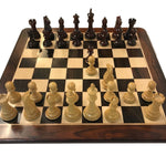 Ensemble Suprême Bois de Rose - Laqué - ensemble échecs classique - Rouge et Noir