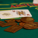 Exemplaire unique - 100 jetons ancien Bakélite - coffret de poker de luxe - Rouge et Noir