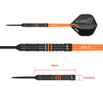 Fléchettes 80% Nickel Tungstène - Raise B - Orange - Fléchettes acier - Rouge et Noir