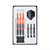 Fléchettes 80% Nickel Tungstène - Raise B - Orange - Fléchettes acier - Rouge et Noir