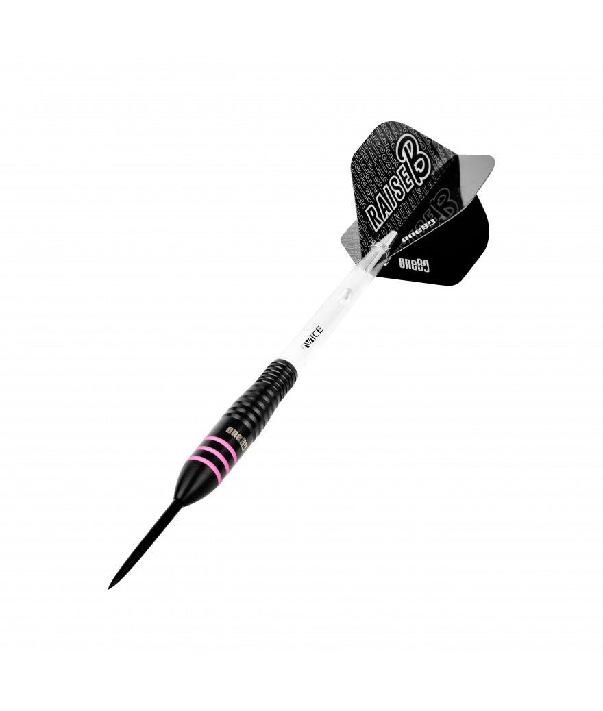 Fléchettes 80% Nickel Tungstène - Raise B - Rose - Fléchettes acier - Rouge et Noir