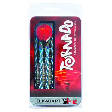 Fléchettes 90% Nickel Tungstène - Tornado - Fléchettes acier - Rouge et Noir
