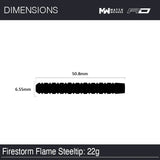 Fléchettes 90% Tungstène - Firestorm Flame - Winmau - Fléchettes acier - Rouge et Noir